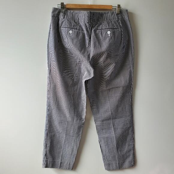 Talbots The Perfect Crop B&W striped Cotton Casual structured pants Size 8 - Picture 5 of 6
